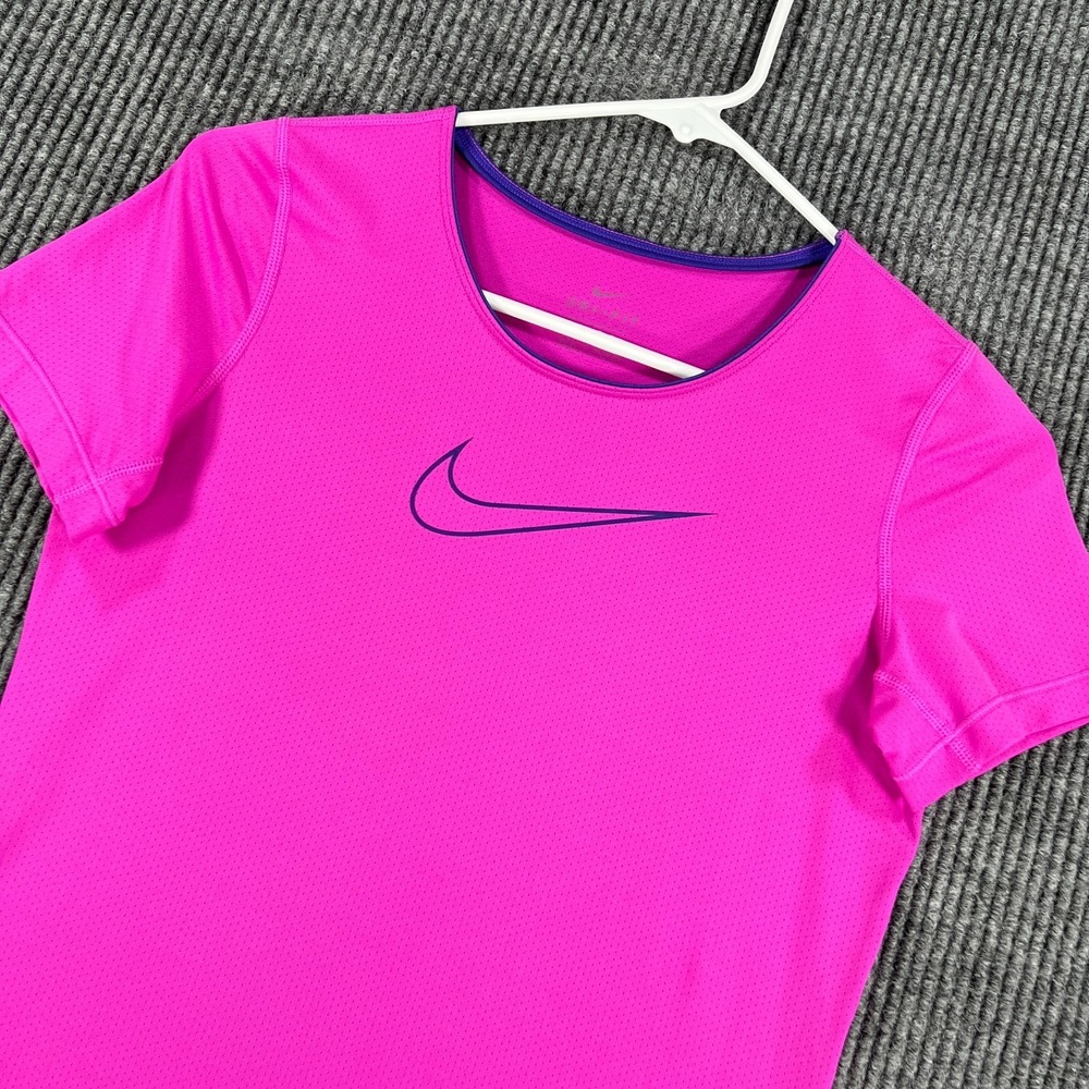 Nike Shirt Girls Medium Purple Short Sleeve‎ Crew Neck Active Gym School